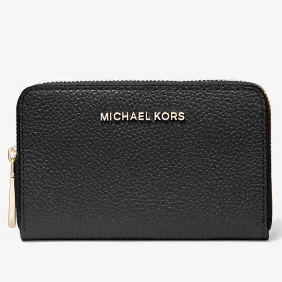 Michael Kors Small Pebbled Leather Wallet Black - Picture 1 of 6